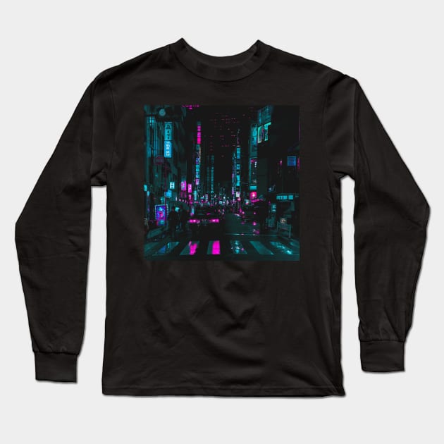 Vaporwave Aesthetic Long Sleeve T-Shirt by TheVintageChaosCo.